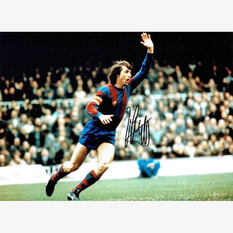 ヨハン・クライフ直筆サイン入りバルセロナ77/78フォト | THE DUGOUT
