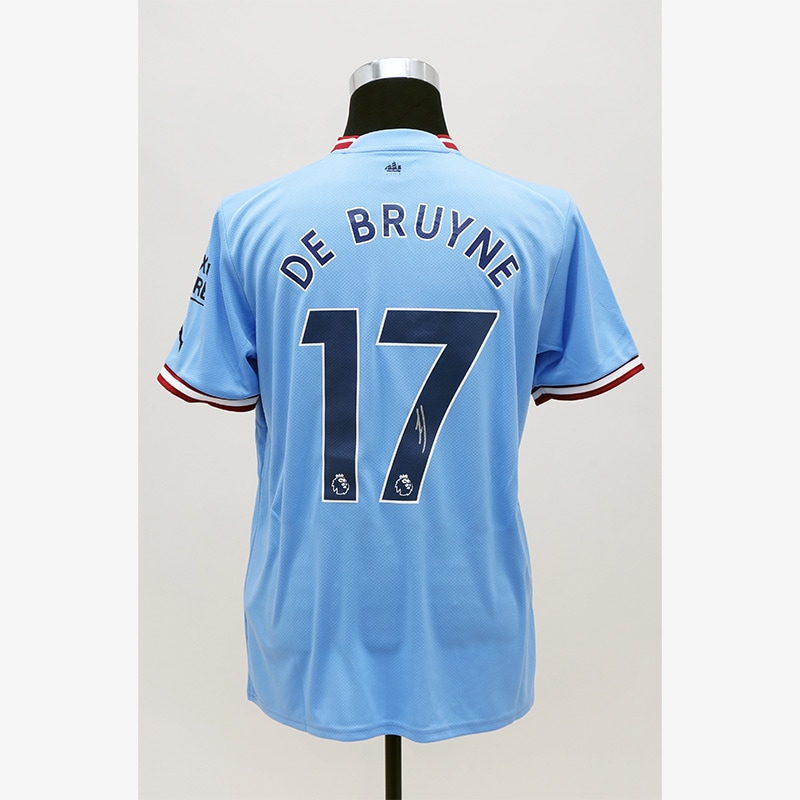 デ・ブライネ直筆サイン入りマンチェスターシティ22/23ホーム