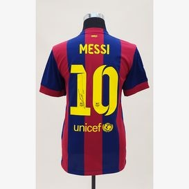 メッシ直筆サイン入りバルセロナ05/06ホームユニフォーム | THE DUGOUT