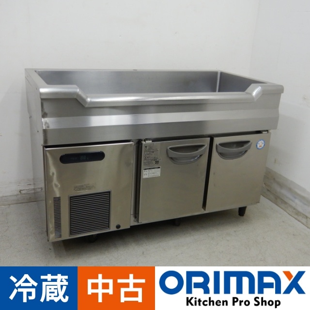 値下げ】【中古】 A06545 舟形シンク付冷蔵コールドテーブル フクシマ