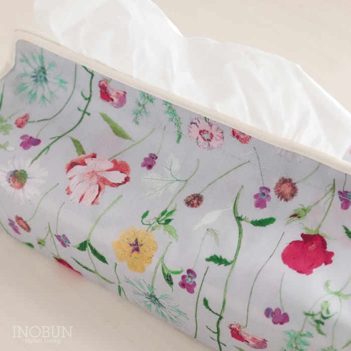 リバティ ティッシュカバー スプリング・ガーデン ブルーグレー Spring