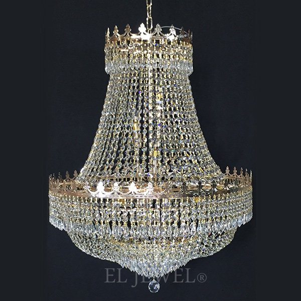 エンパイア型クリスタルシャンデリア ゴールド 12灯 （Φ700×H860mm