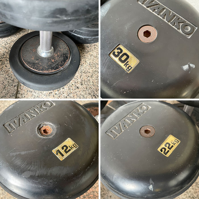 中古】ラバーセットダンベル 12kg～30kg IVANKO イヴァンコ 回転式