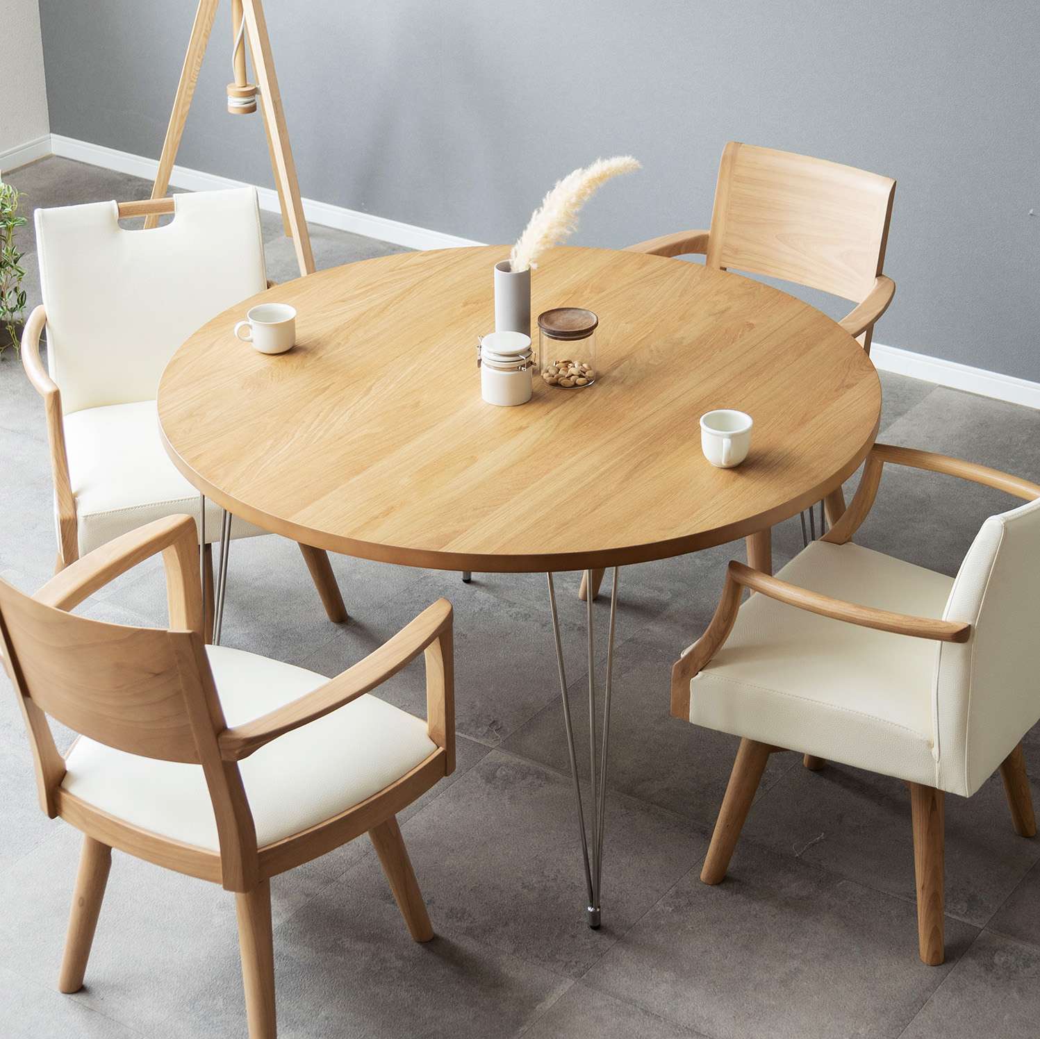 丸テーブル ダイニングテーブル 120cm｜ステンレス脚 北欧デザイン