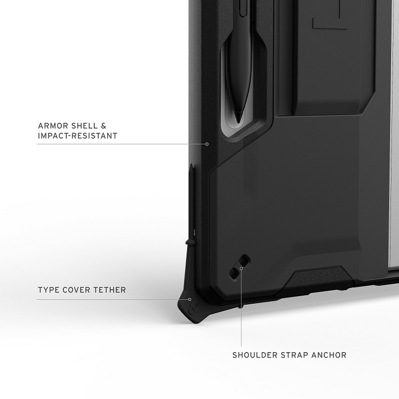 UAG Surface Pro 12インチ用 ケース SCOUT with HAND STRAP ブラック