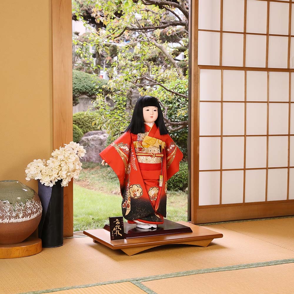 人形用 ガラスケース 13号市松人形用ガラスケース 戸付 横幅43cm