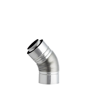 二重 ステンレス エビ曲45° φ150mm 【ハゼ折り煙突】 | ハゼ折り煙突