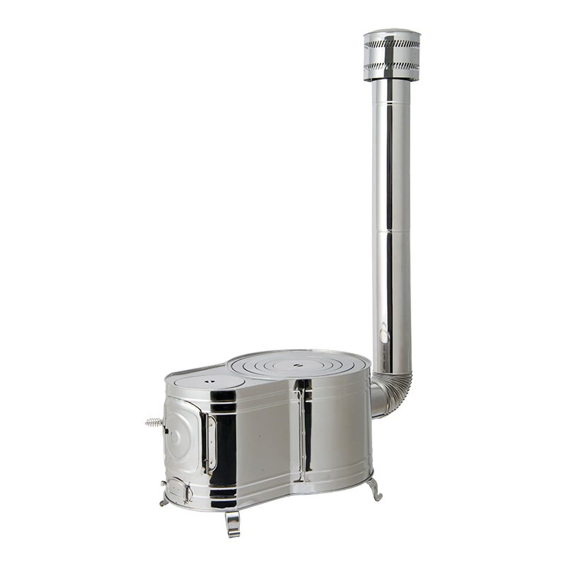 ステンレス 時計1型薪ストーブセット ASS-60 【煙突径 φ106mm