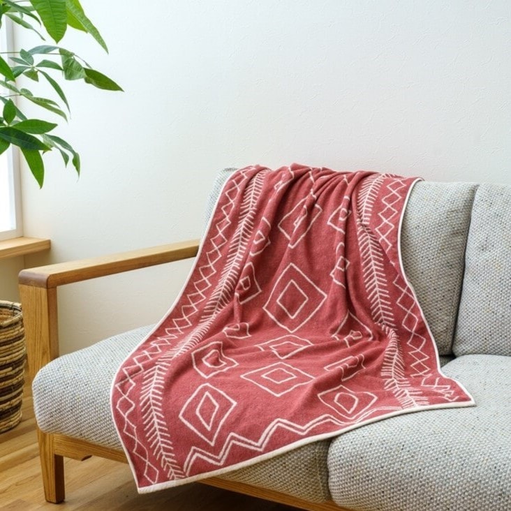 コットンブランケット ひざ掛け 肌掛け アリア 75×150㎝ m&c5