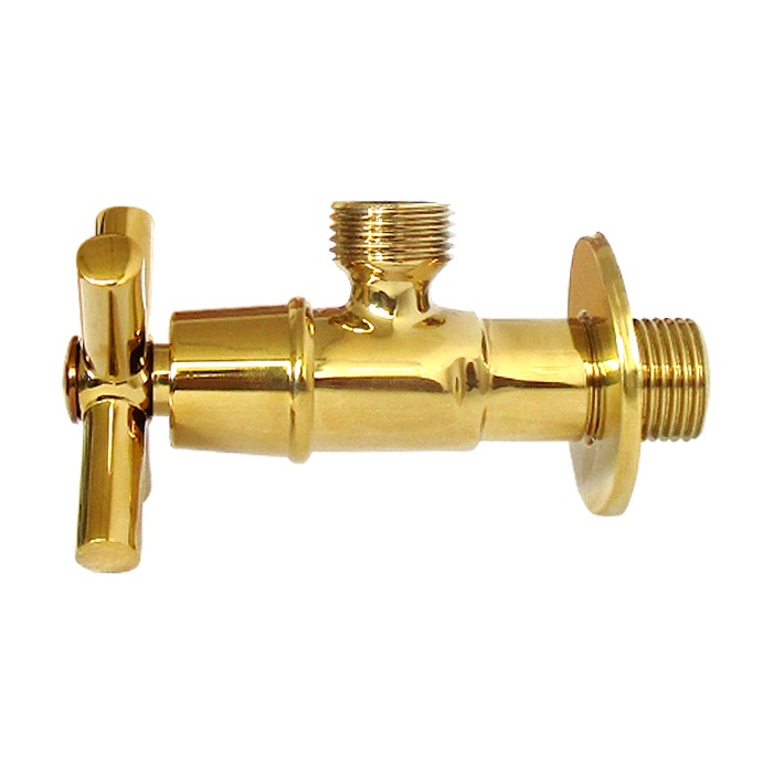アングル止水栓 壁給水 おしゃれ 金 ゴールド | 品番INK-0304006H