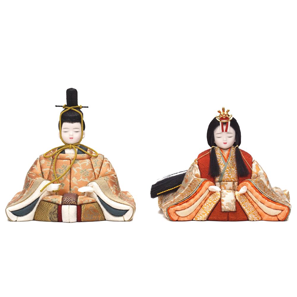 木目込み雛人形】安土雛 溜塗 五人揃い二段飾り | 木村一秀作 ｜雛人形