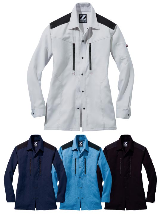 Z-DRAGON】 76004 製品制電ストレッチ長袖シャツ [通年]※SLIM FIT※通販