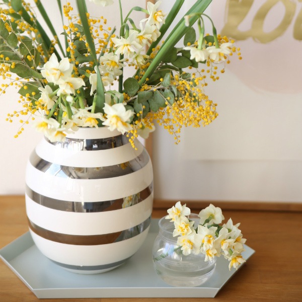 KAHLER (ケーラー) オマジオ フラワーベース ミディアム シルバー 日本