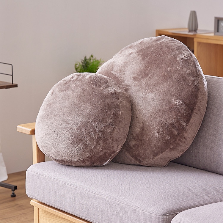 円形クッション 直径38cm フランネル生地 洗濯可｜SIMPLE STYLE