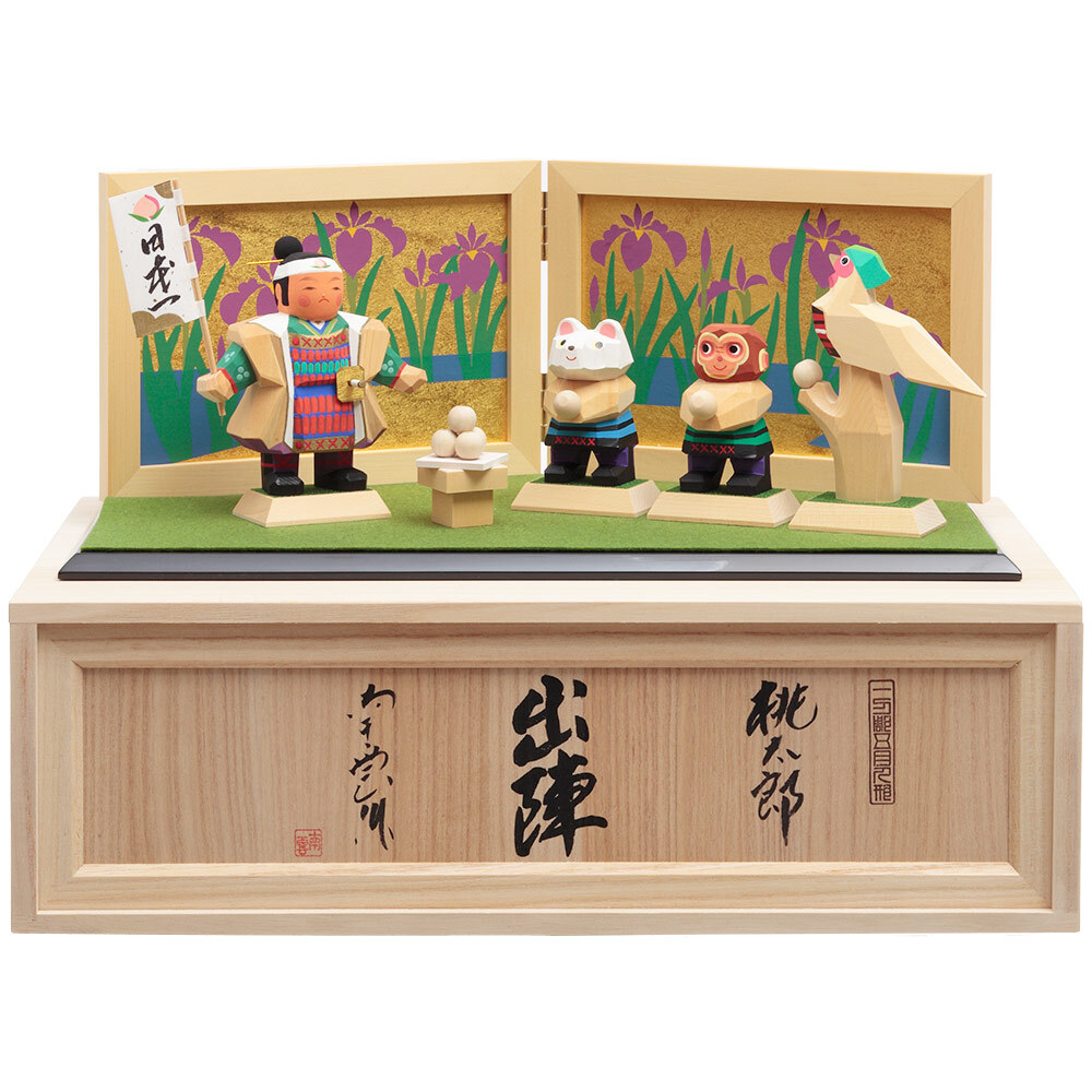 南雲作 伊予一刀彫 桃太郎 出陣 3G-H1 | つるし・名前旗・小物など