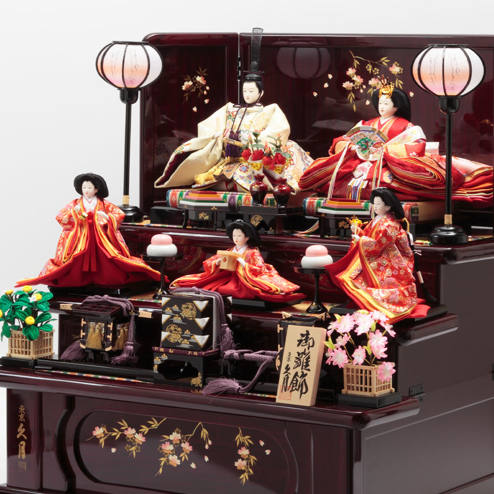 木製三段 親王官女飾り 73HR-G18 | 段飾り | 【公式】 人形の久月