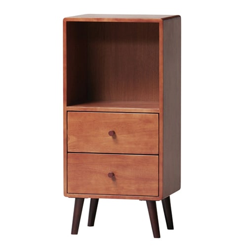 木製シェルフ 3段 引出し付き オープンシェルフ ウッドラック KOKOA-CH