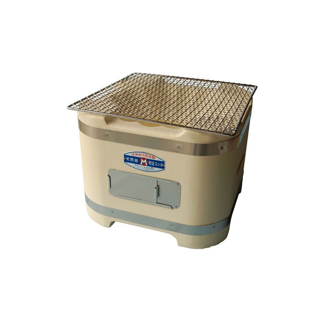 中古品 丸和工業 天然岩切出 コンロ 七輪 角型 丸和工業製 天然珪藻土