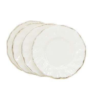 ミニチュアパーツ 金縁白皿4枚セット [O-93(ビリー)] [m-s]【ネコポス