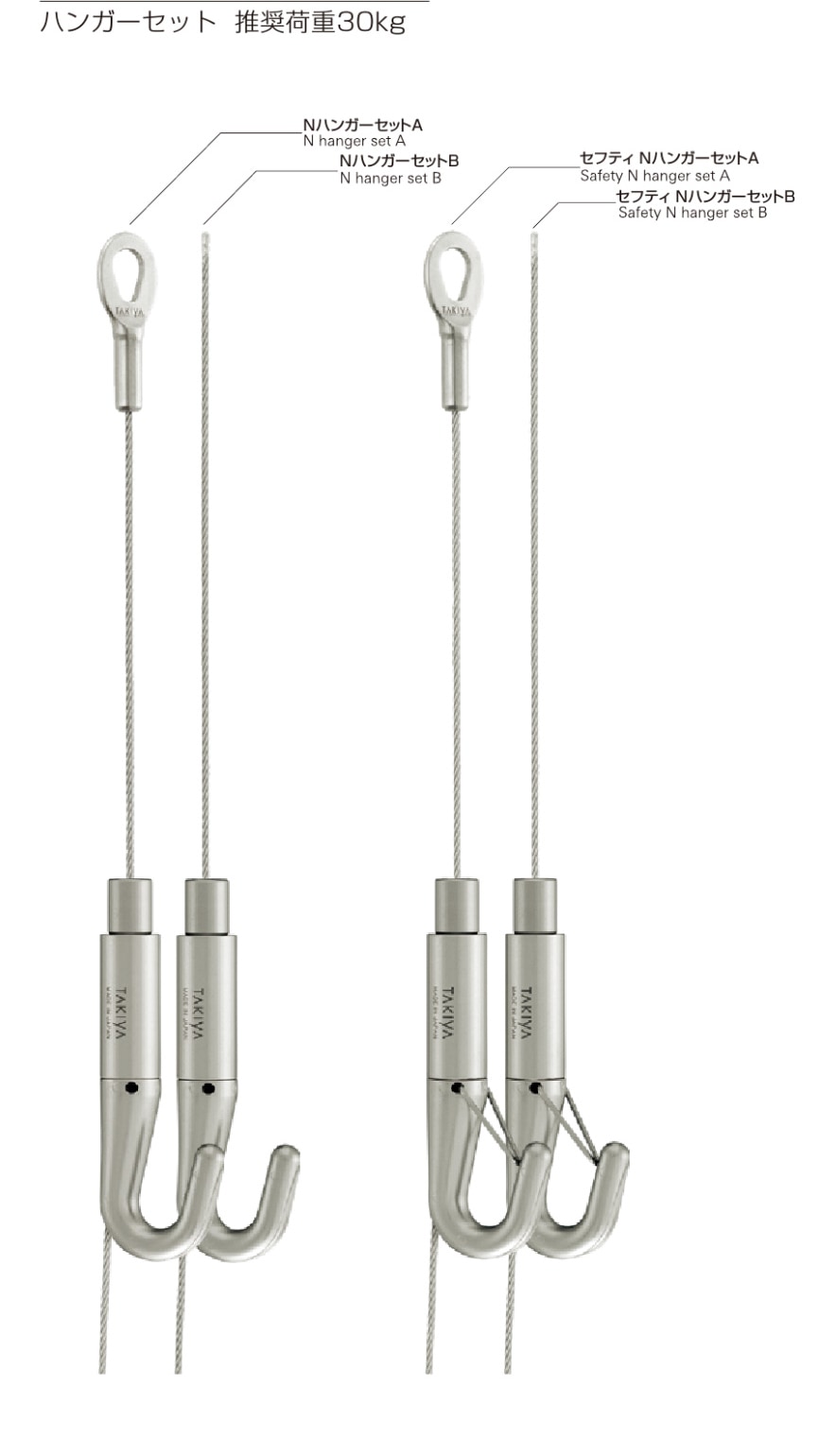 メーカー直送品 [タキヤ] NハンガーセットA・セフティ Nハンガーセット