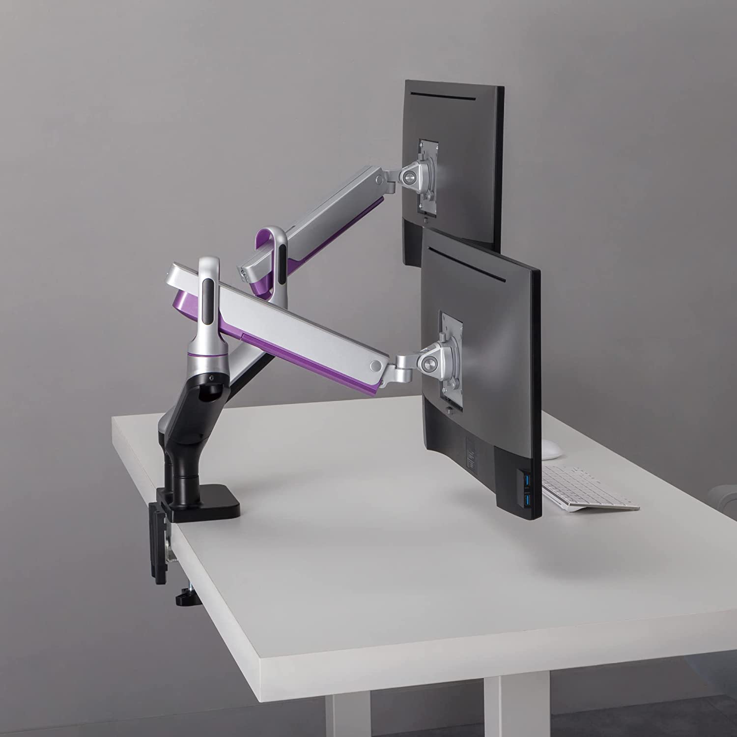 PA50-SO24 モニターアーム 2画面 デュアル グロスグレー プレミアム