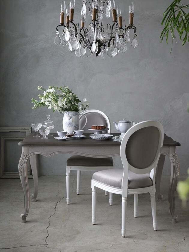 BLANC D'IVOIREダイニングテーブルJOANNA150cmアンティークグレージュ