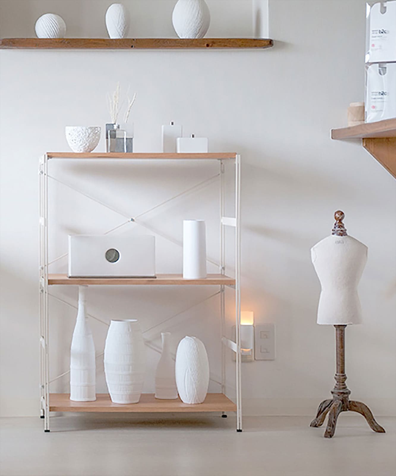 セット販売○nsp ラック ハイ 突板（オーク）｜棚板3枚付き #SALE