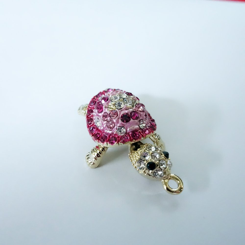 キラキララインストーン 亀 ピンク｜白崎八幡宮