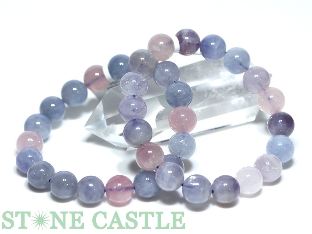 ☆高品質☆【ブレスレット】ブルーローズクォーツ (3A) (マダガスカル