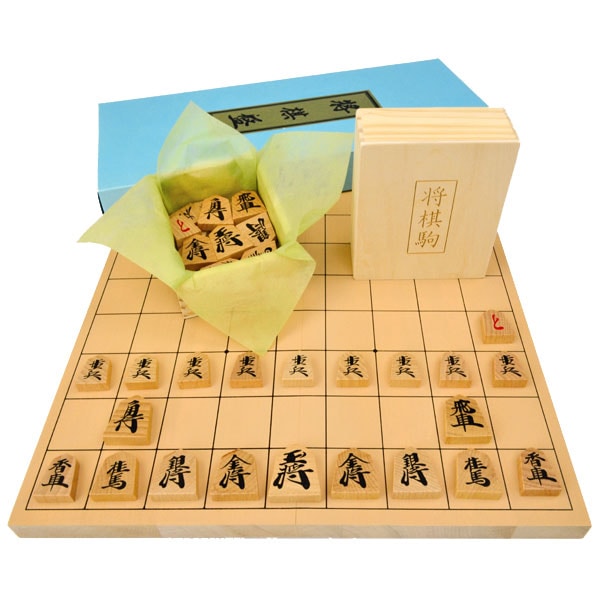 木製将棋セット 新桂6号折将棋盤セット(木製普及将棋駒※不織布付・将棋