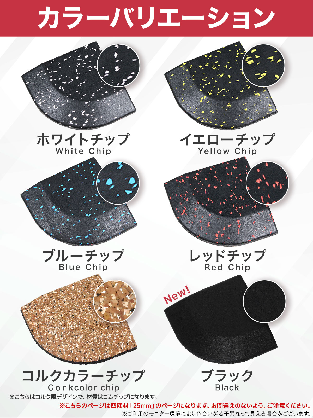 四隅材 ゴムマット ジムマット 25mm 衝撃吸収 防音 防振 ホームジム 筋