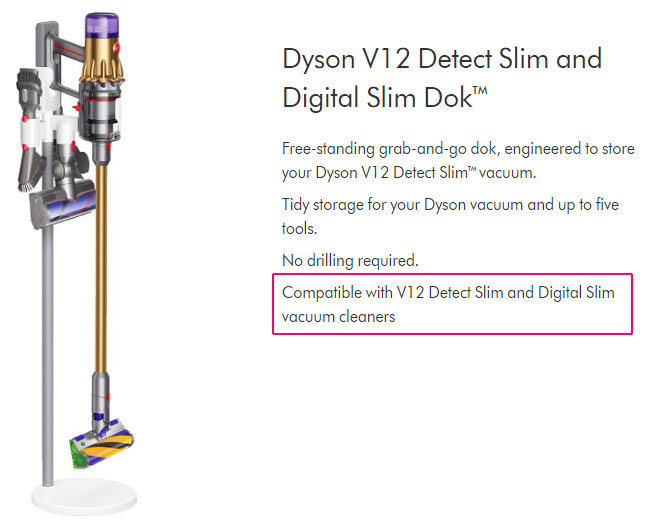 Dyson V12 Detect SlimをDigital Slimドックで充電+収納できる