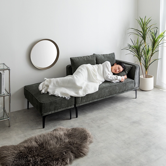 オットマン付きコンパクトカウチソファ Siena【シエナ】 - ソファ