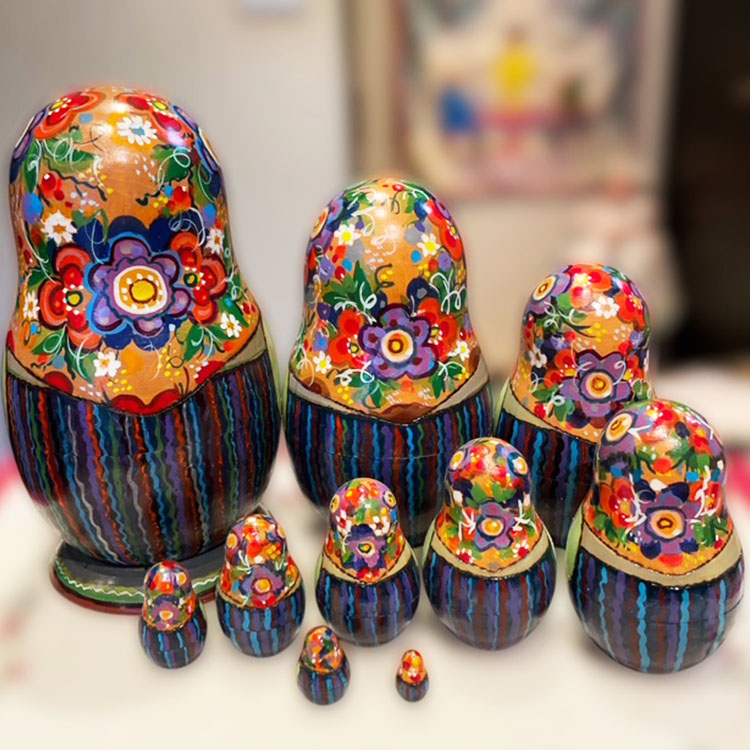 ロシア雑貨☆天使マトリョーシカ(5P)10cmバルスコワ作リダ工房 【公式