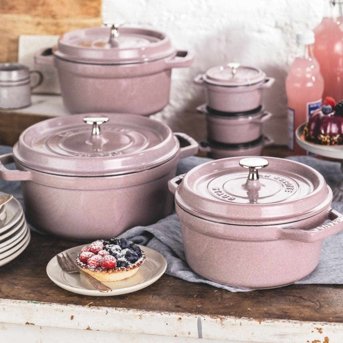 STAUB ホットプレートラウンド 20cm シフォンローズ 【公式通販】