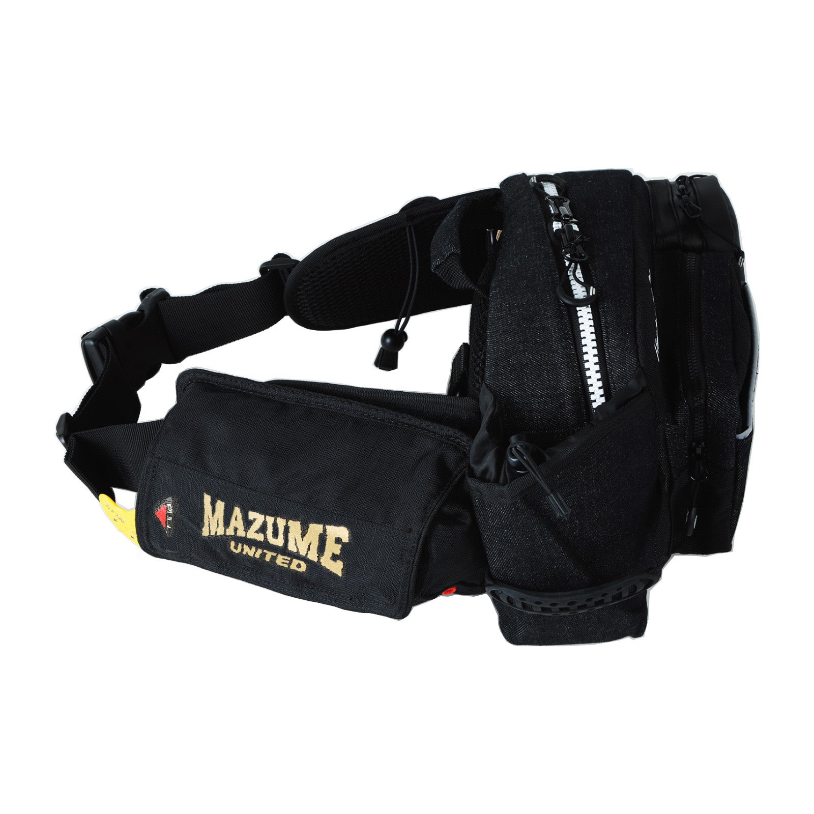 mazume インフレータブルポーチ ブラックカスリ（ウエストバッグ取付用