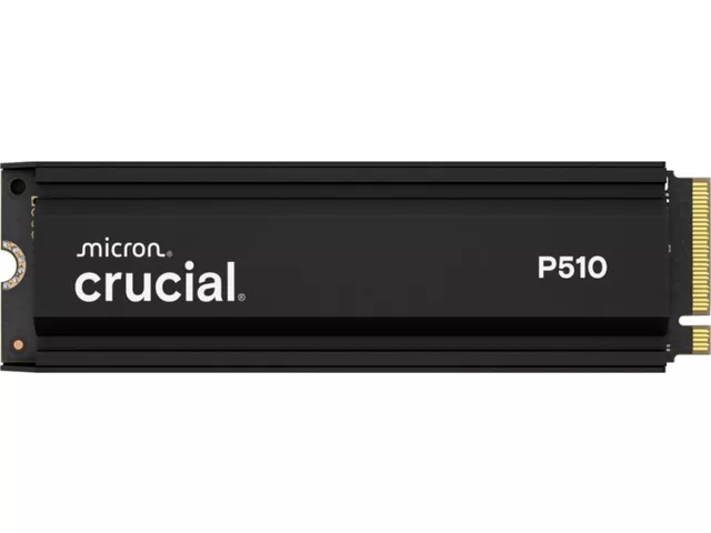 Crucial P510 1TB PCIe Gen5 NVMe 2280 M.2 SSD with heatsink P510