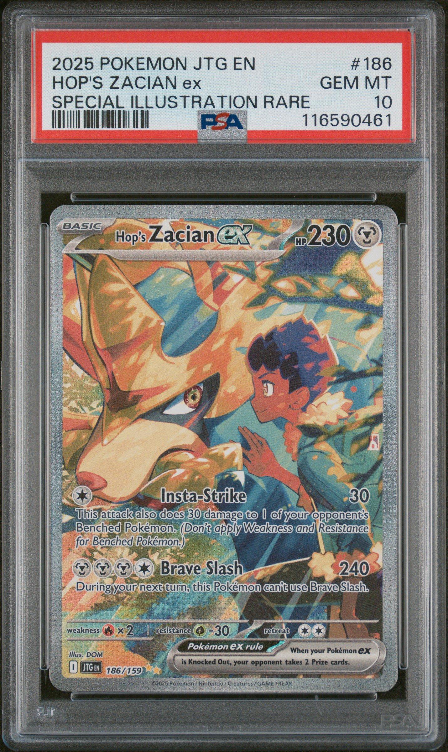 2025 Pokemon Jtg En-journey Together 186 Hop's Zacian Ex Special