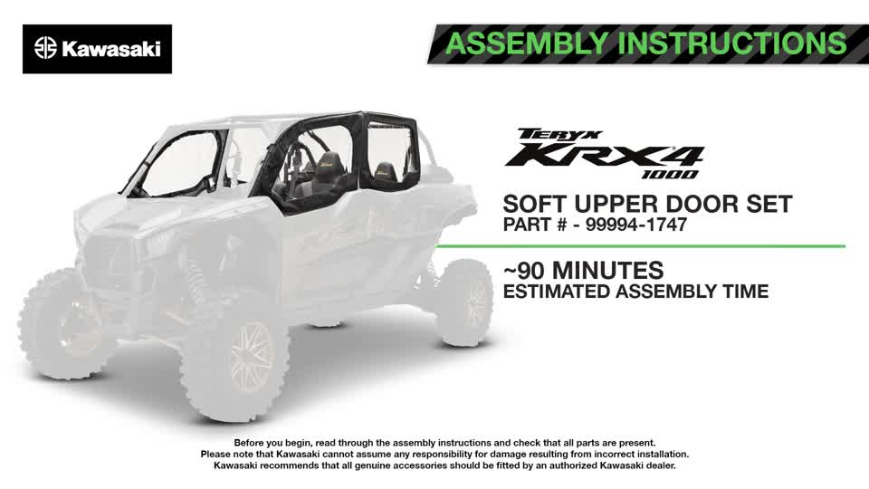 Teryx® KRX4™ 1000 eS Soft Upper Door Set | Kawasaki Motors Corp
