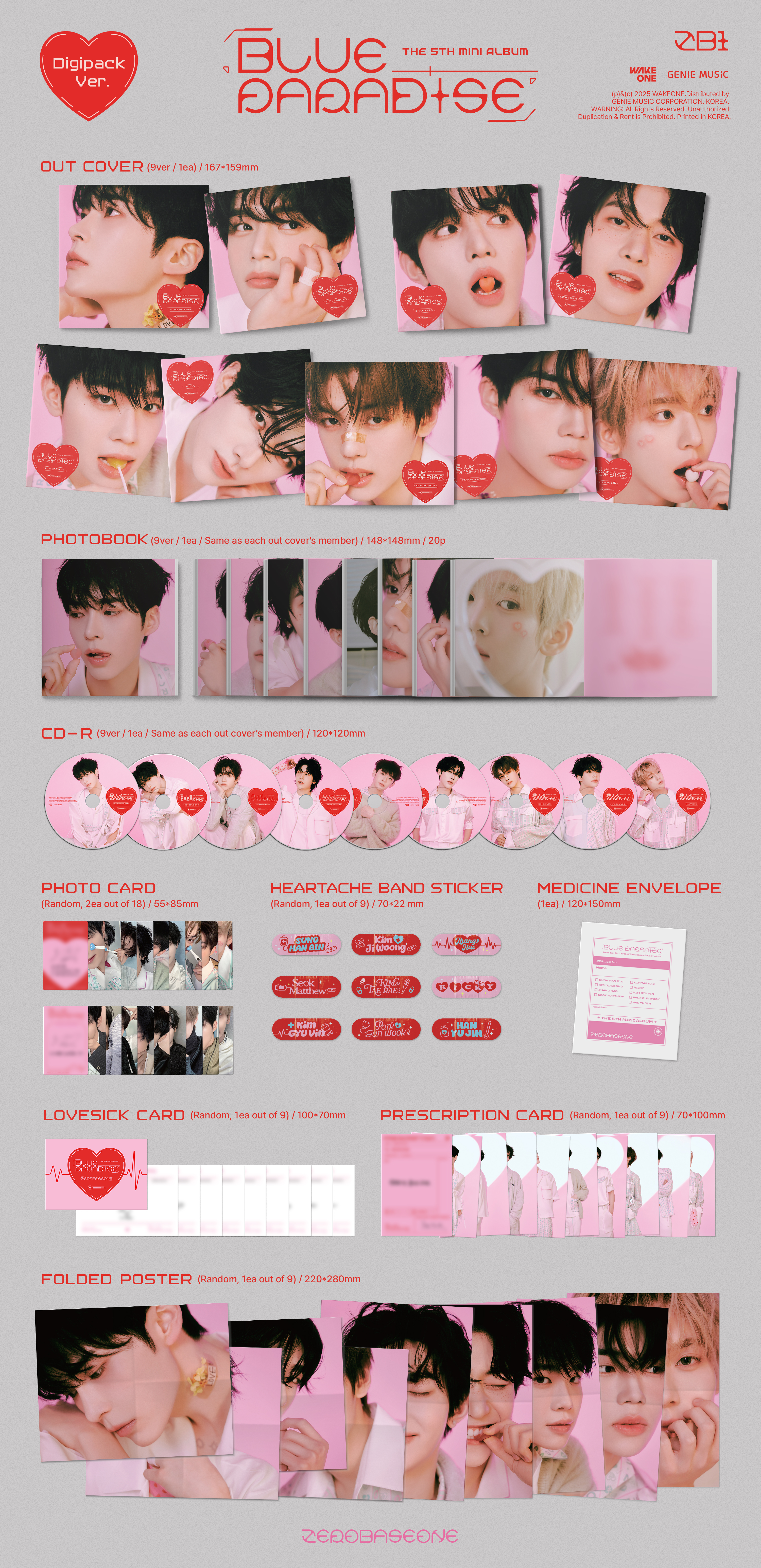 jp.ktown4u.com : ZEROBASEONE - ミニアルバム5集 [BLUE PARADISE