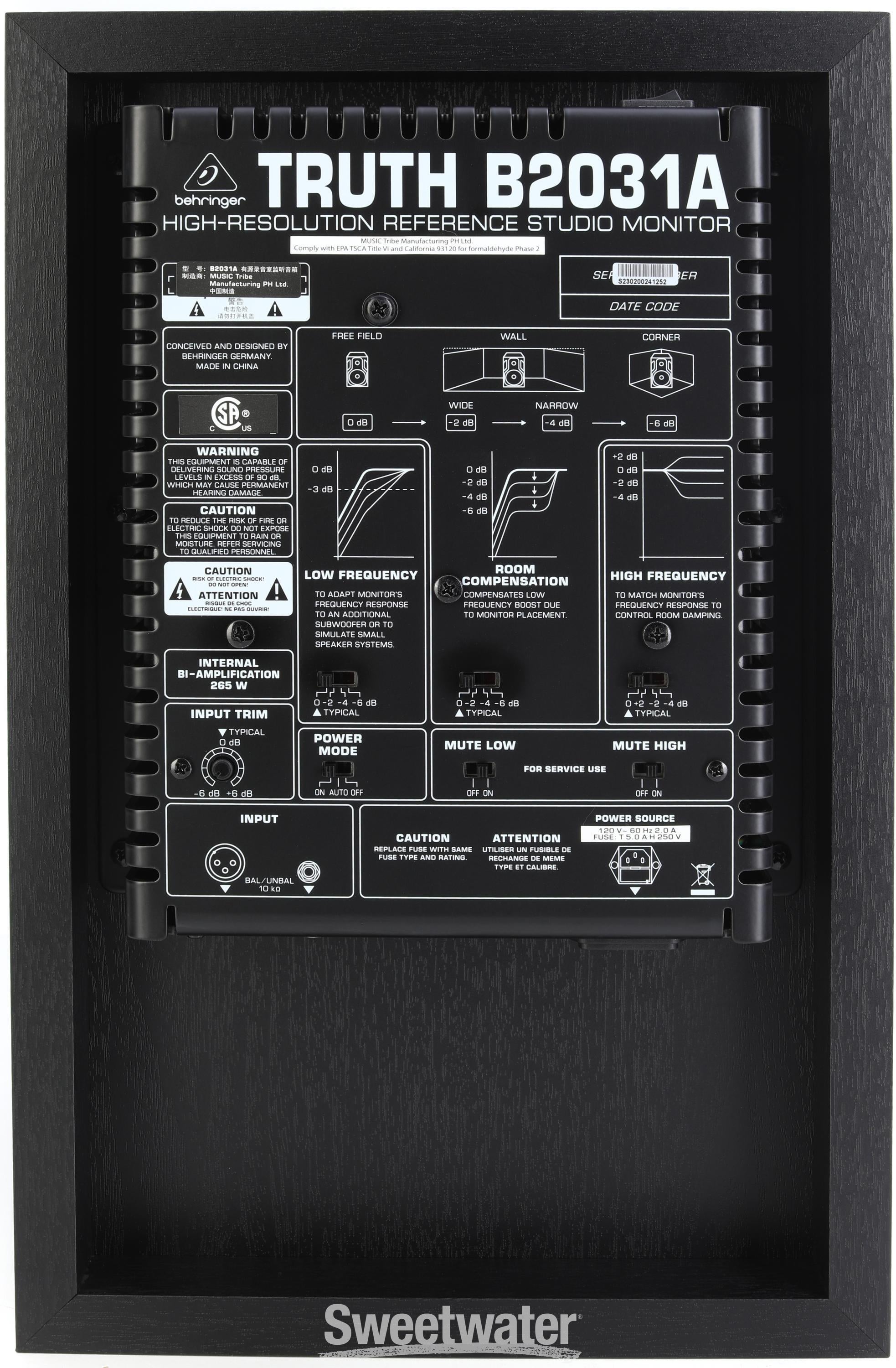 Behringer Truth B2031A 8.75 inch Powered Studio Monitor Reviews