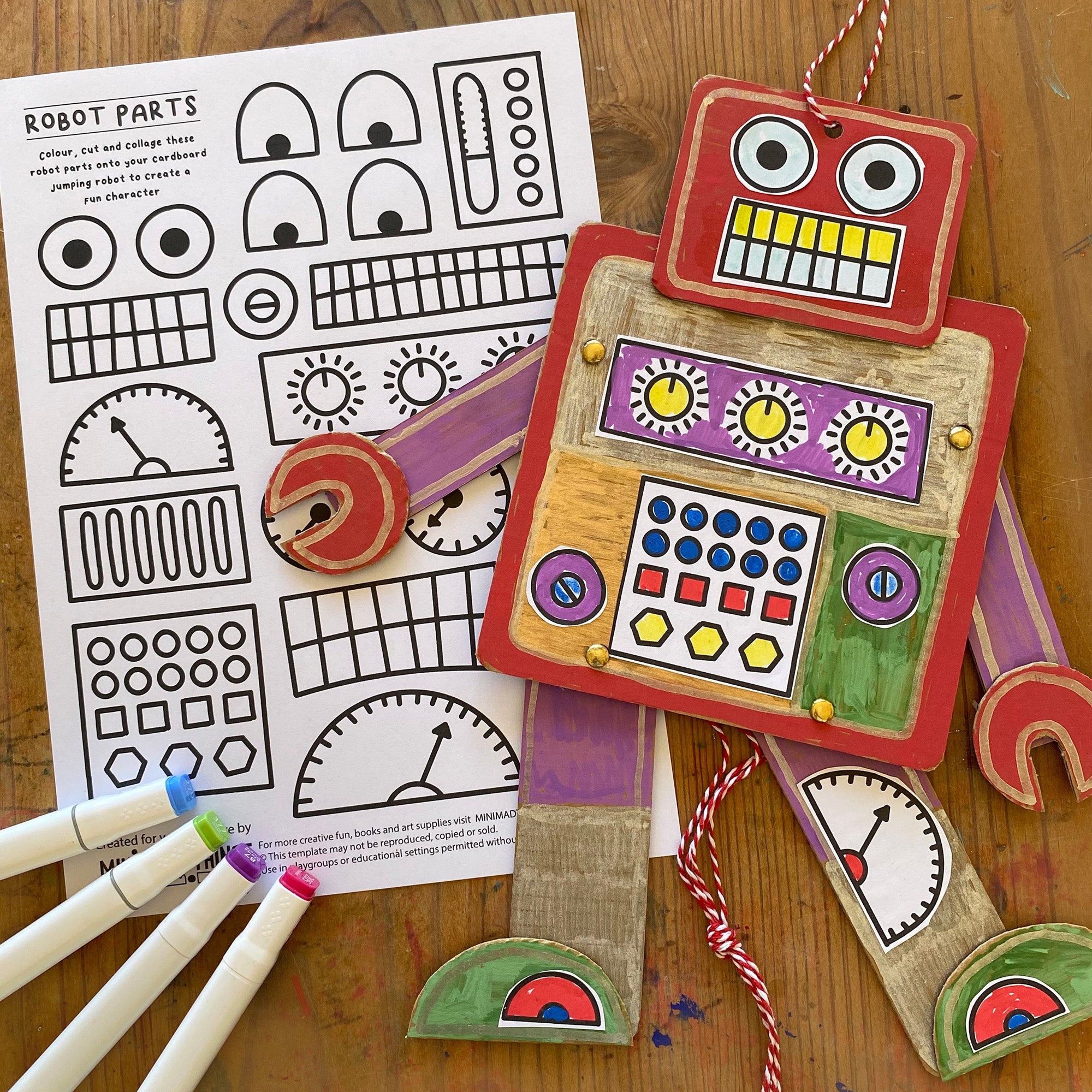 Jumping Robot - Printable template - Mini Mad Things