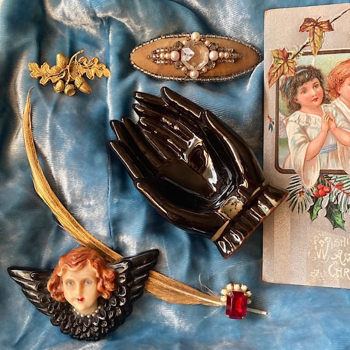 ポーセリン・真鍮・ハンドトレイ