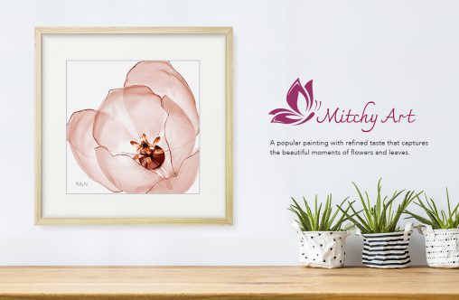 絵画「クリスタルチューリップ」 壁掛け A3 額入り 絵画「クリスタル