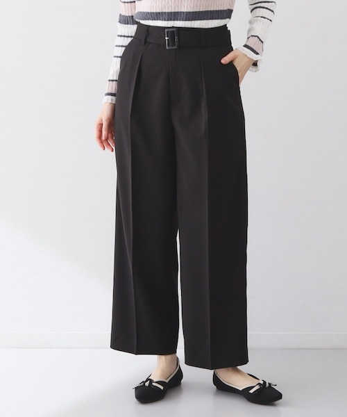 ストレッチワイドストレートパンツ/セットアップ対応【洗濯機OK/吸水速