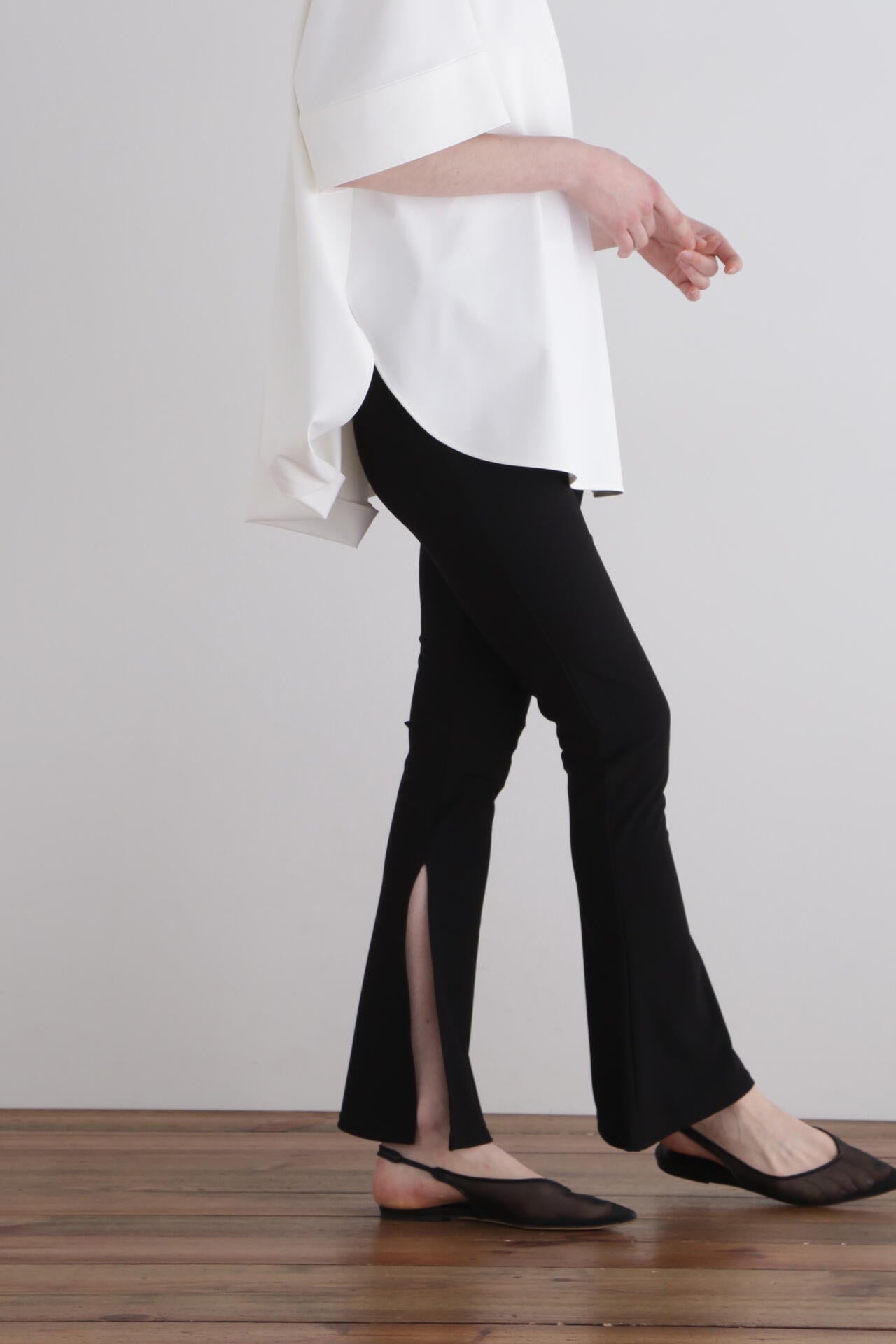 EC限定/00サイズ】ジャージースリットフレアパンツ | LE PHIL（ル