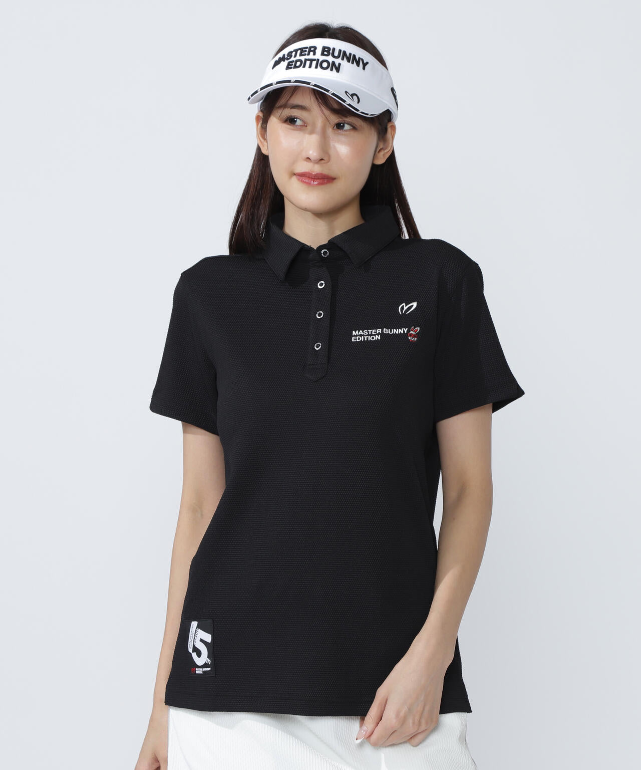 Sサイズ 新品17600円 マスターバニー サッカー地 ポロシャツ 黒 S