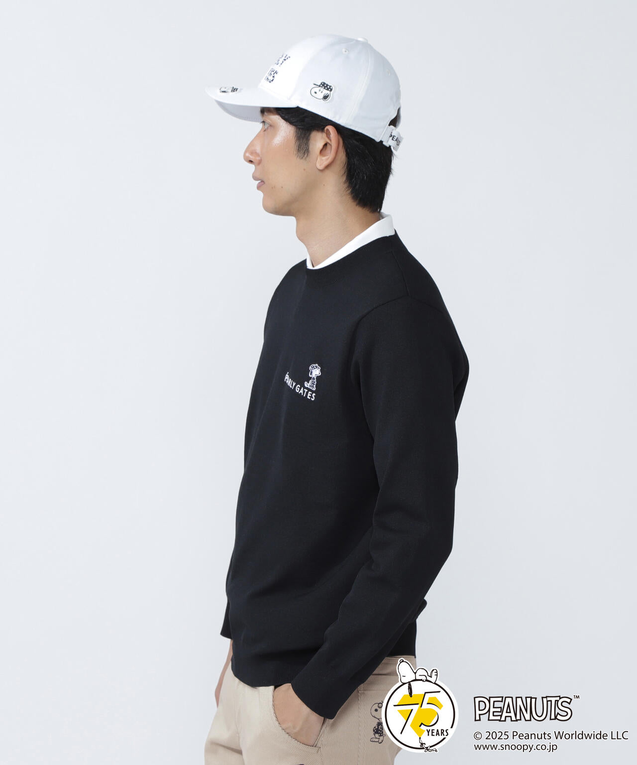 SNOOPY】14G 部分JQクルーネックニットプルオーバー | PEARLY GATES