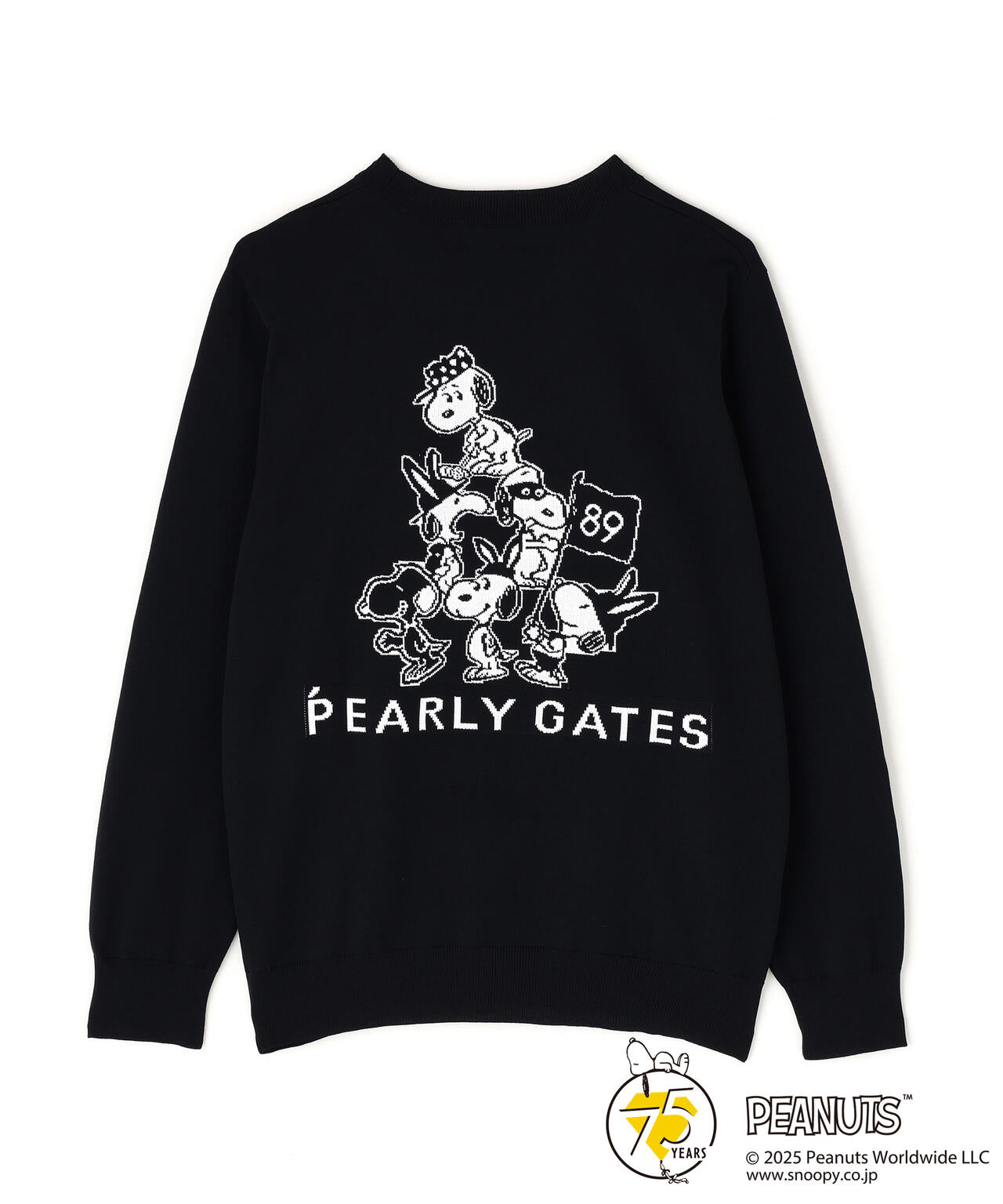 SNOOPY】14G 部分JQクルーネックニットプルオーバー | PEARLY GATES