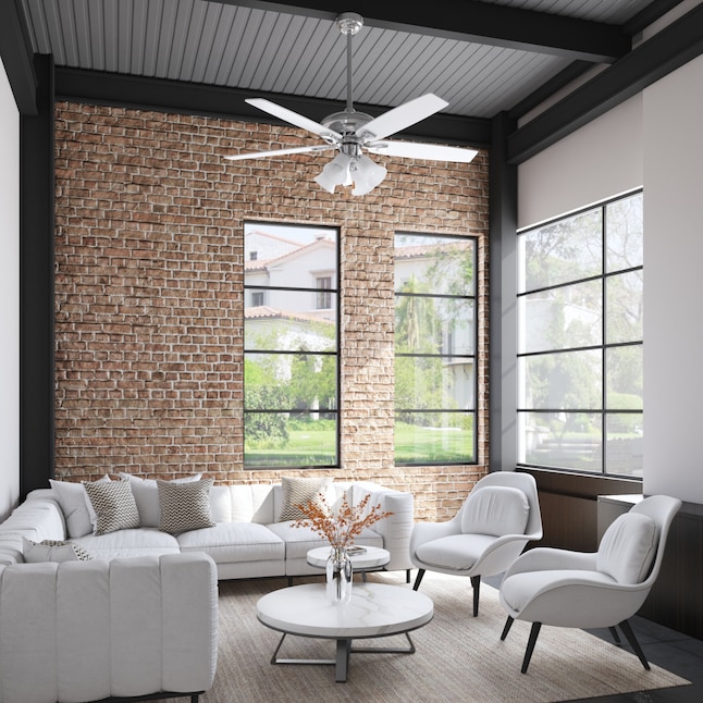 Harbor Breeze Houghton 52-in Brushed Nickel Indoor Ceiling Fan